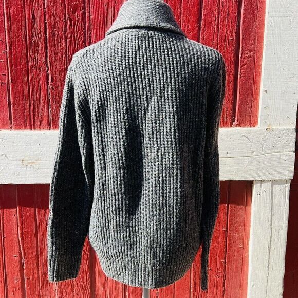 Dockers Cardigan Sweater Sz Small Gray knit Wool Blend Preppy - Picture 4 of 9